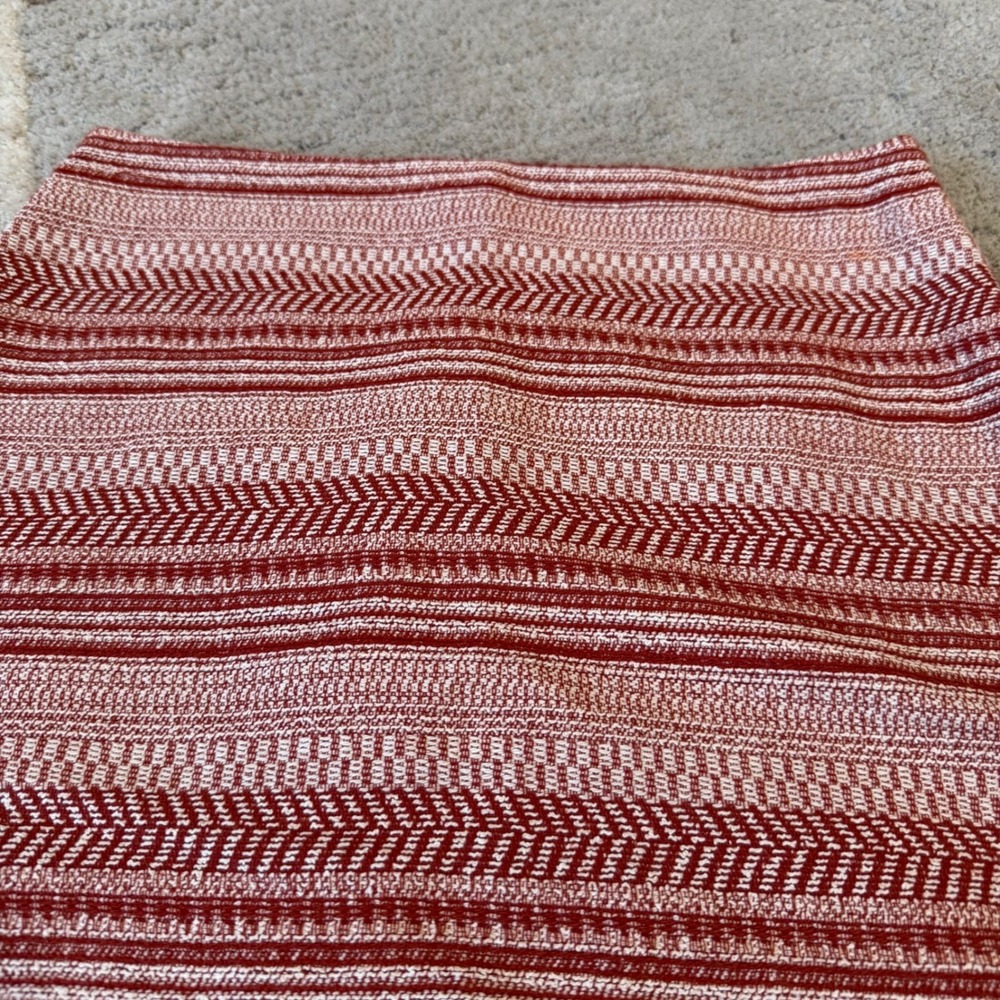 Banana Republic Red White Chevron Stripe Cotton Mini Skirt 4 211675-01 SUM16 - Picture 2 of 10